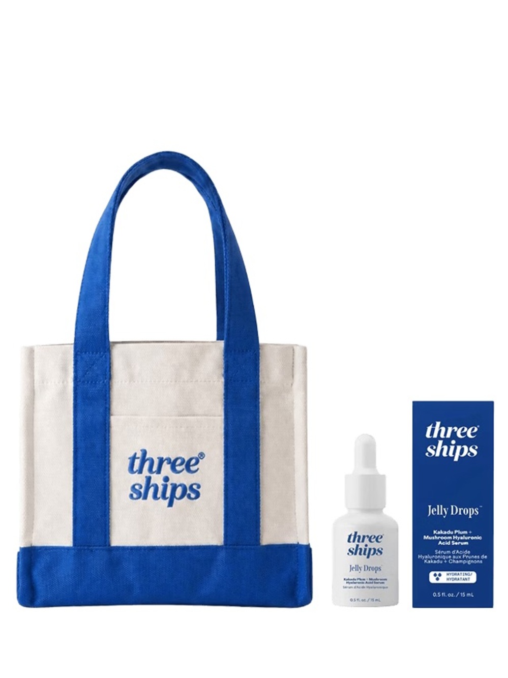 Three Ships Jelly Drops Hydrating Serum Kit - White and Blue